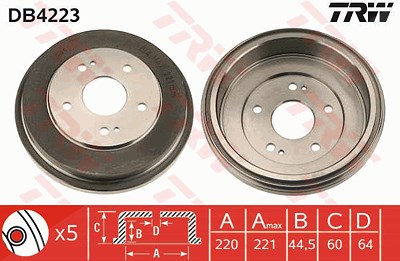 Trw Bremstrommel [Hersteller-Nr. DB4223] für Honda von TRW