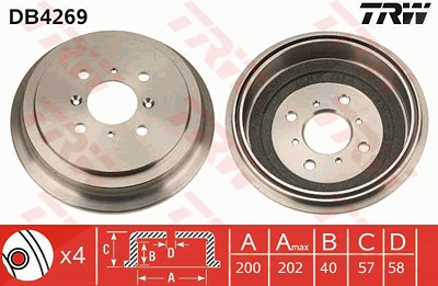 Trw Bremstrommel [Hersteller-Nr. DB4269] für Suzuki von TRW