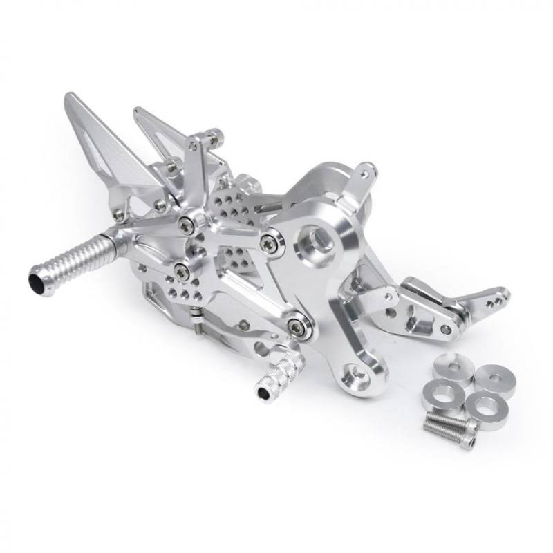 Aluminium Einstellbare Fußrastenanlage Fußstütze Fußrasten Pedal Kompatibel mit CFMOTO CF450SR 450SR Motorrad Zubehör(Silver) von TReCVd