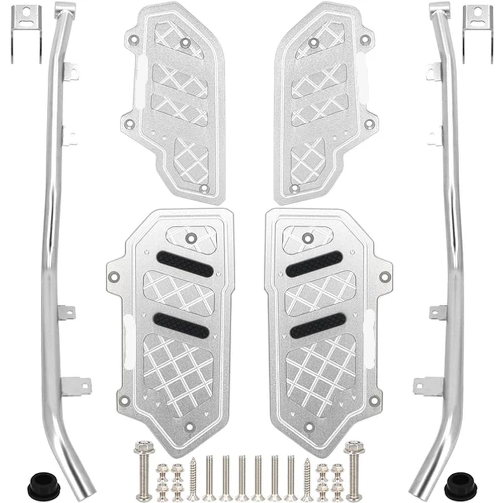 Fußstützenpedal, kompatibel mit Tech Max TMAX560 2022 2023, Motorradzubehör, Anti-Drop-Bar, Stoßstange und Scheinwerferhalter(Silver) von TReCVd