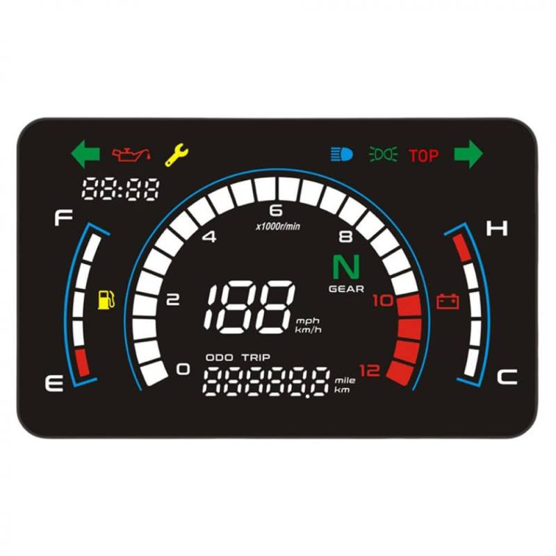 Motorradzubehör Universelles LCD-Digital-Motorrad-Tachometer- und Drehzahlmesser-Display, kompatibel mit GROM MSX125 und ähnlichen Modellen Zubehör von TReCVd