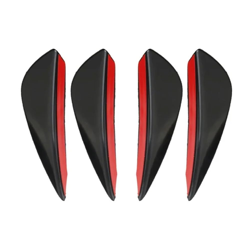 TReCVd 4 bis 6 Stück Auto Frontstoßstange Lippendekoration Diffusor Shunt Fin Body Spoiler Canard Valence Auto Modified Zubehör(4pcs Black) von TReCVd