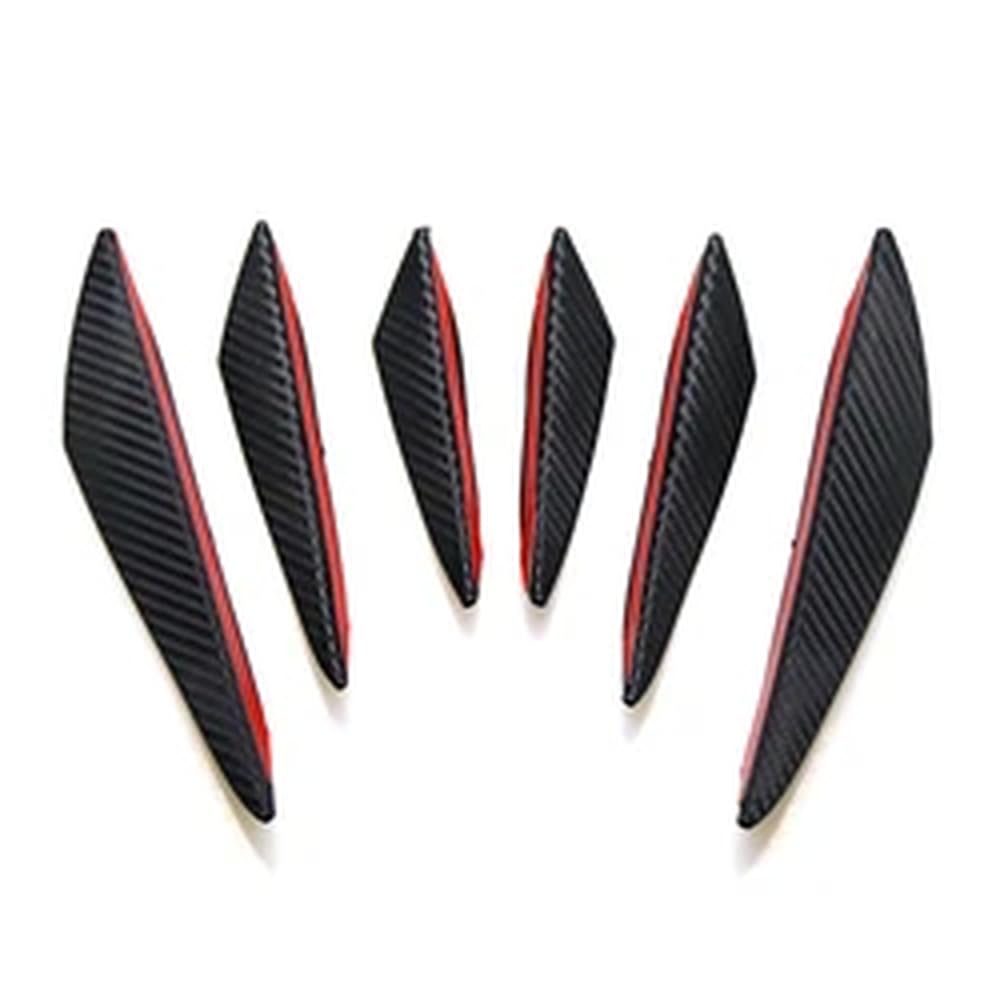 TReCVd 4 bis 6 Stück Auto Frontstoßstange Lippendekoration Diffusor Shunt Fin Body Spoiler Canard Valence Auto Modified Zubehör(6pcs Carbon Fiber) von TReCVd