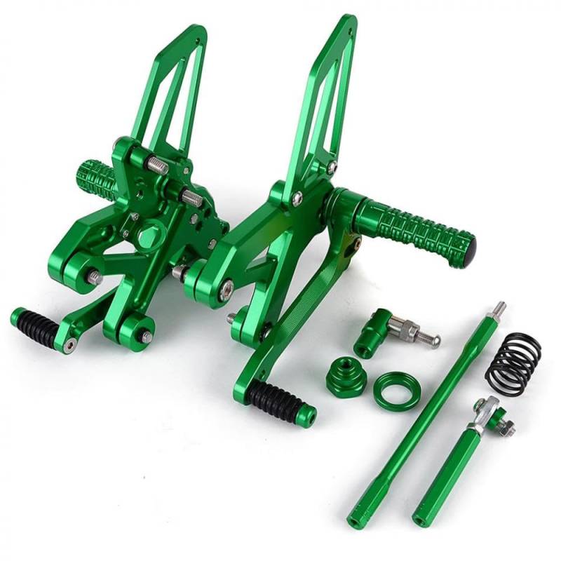 TReCVd Motorradzubehör Einstellbare Racing-Fußrastenanlage Kompatibel mit kompatible ZX25R-Modelle 2020 bis 2023. CNC-Fußrastensystem ZX 25R ZX-25R ZX25 R Zubehör(Green) von TReCVd