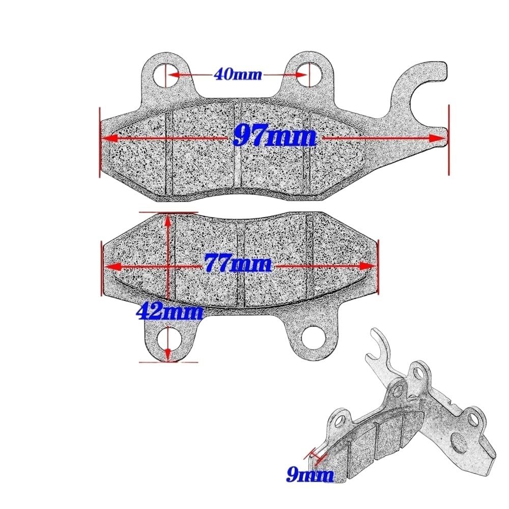 Kompatible Bremsbeläge Kompatibel mit 500CC Und Motorradteile Vorne Links Rechts Und Hinten Quad(Front and Rear Kit) von TRyYCB