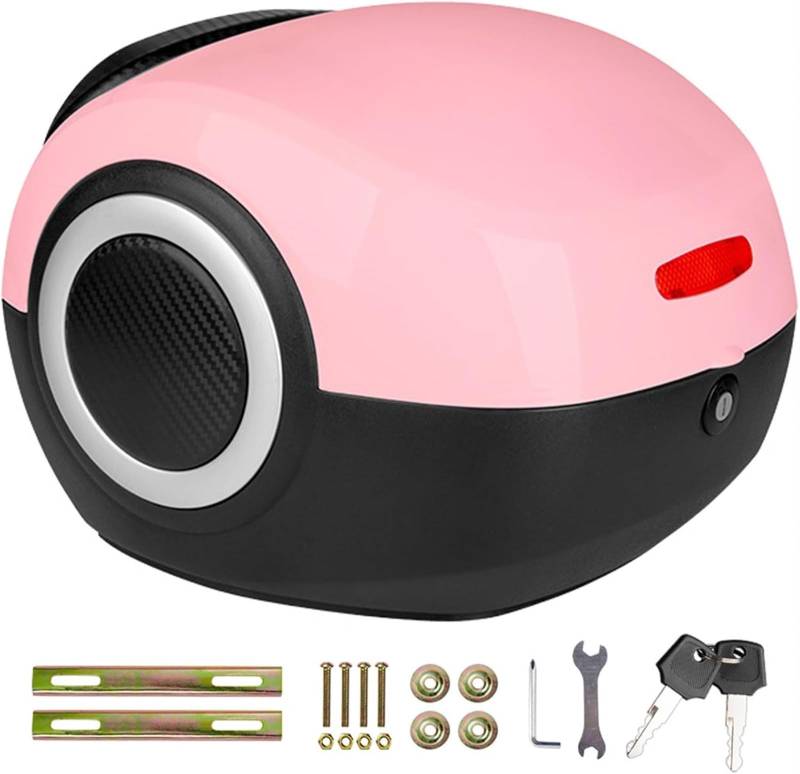 35L Motorrad Hinten Top Case Motorrad Heck Kofferraum Gepäck Fall Wasserdicht Roller Lagerung Fall for Motorrad Moped Zurück Hinten Fall(Pink) von TS TAC-SKY