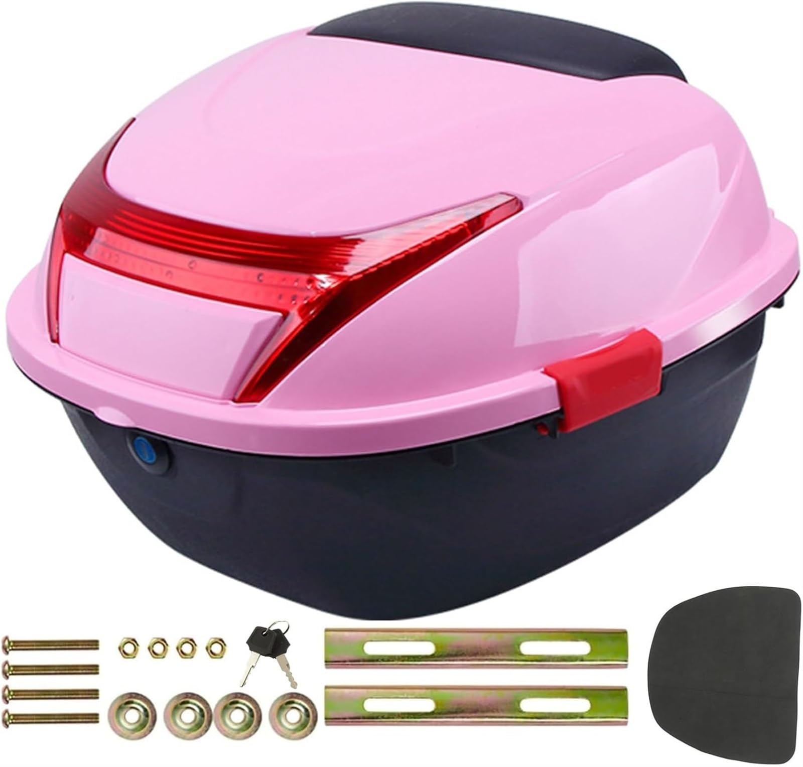 35L Motorrad-Topcase, Motorrad-Heckbox-Kofferraumgepäck Mit Montagehalterung, Universeller Wasserdichter Motorrad-Aufbewahrungskoffer Mit Sicherheitsschloss(Pink) von TS TAC-SKY