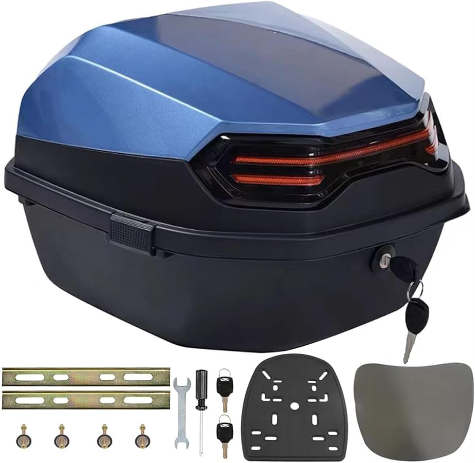 35L Motorrad-Topcase, Universal-Motorrad-Kofferraum-Heckbox, Wasserdichter Aufbewahrungskoffer, Roller-Topcase-Gepäck Mit Sicherheitsschloss(E) von TS TAC-SKY