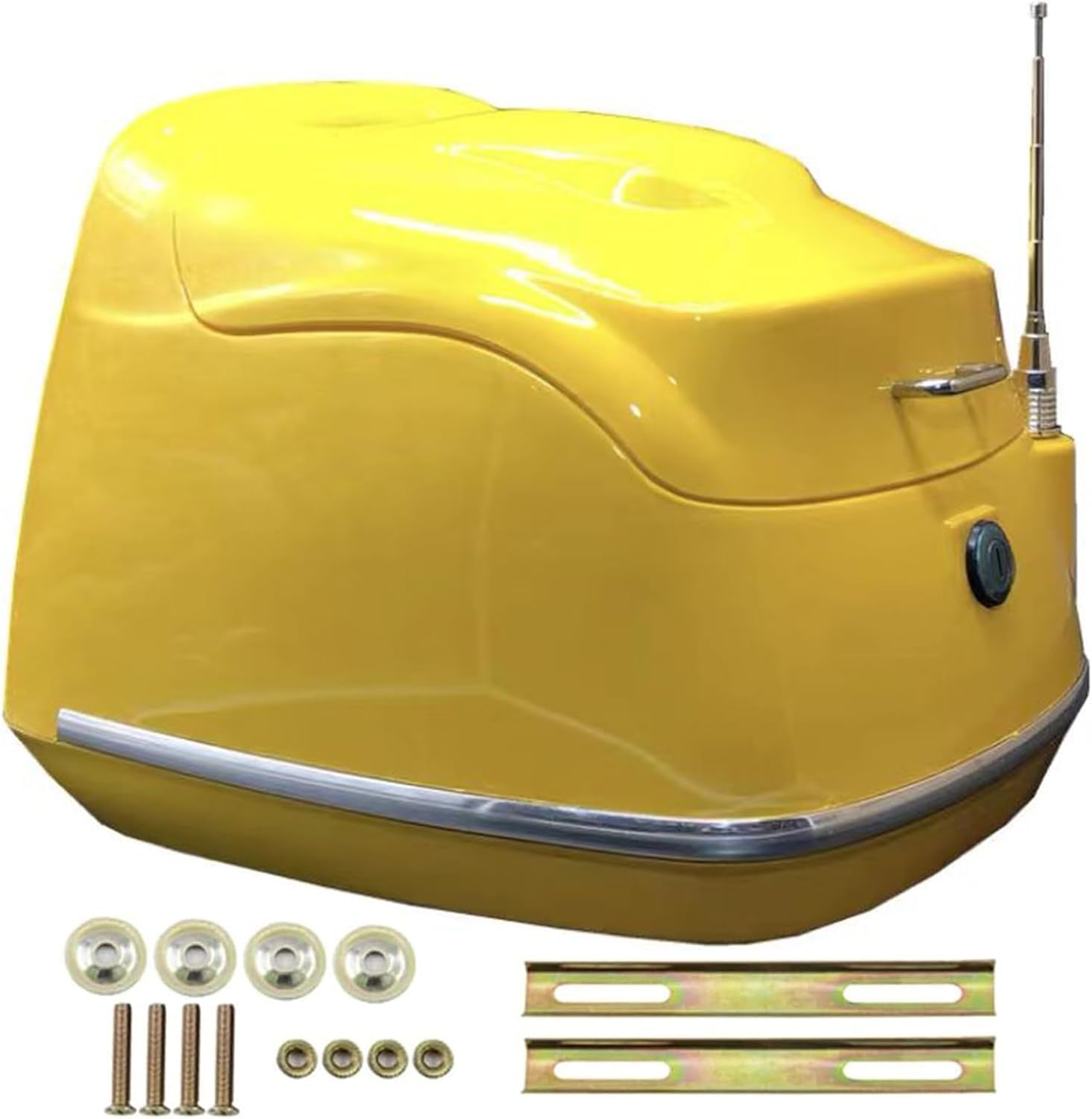 35L Motorrad-Topcase, Universal-Roller-Kofferraum-Gepäckbox, wasserdichte Motorrad-Heckbox Mit Rückenlehne, Aufbewahrungskoffer Mit Montagematerial(Yellow) von TS TAC-SKY