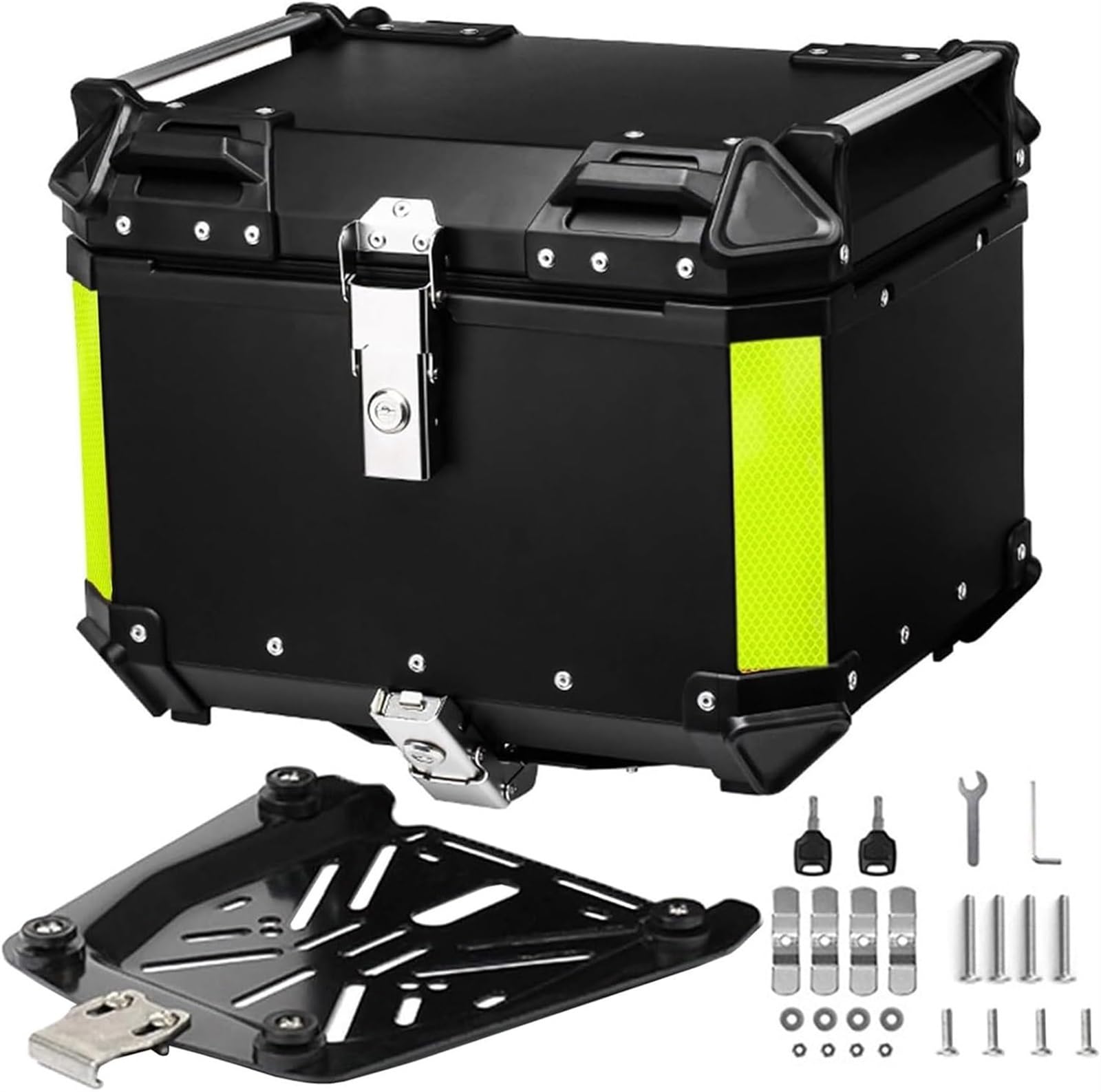 Motorrad-Topcase, Motorrad-Heckbox, Kofferraum, Gepäck Mit Sicherheitsschloss Und Weicher Rückenlehne, Strapazierfähiges Aluminium, Universal-Motorrad-Topbox(100L) von TS TAC-SKY