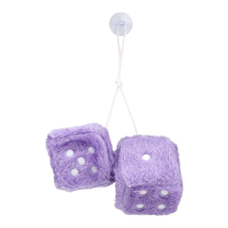 TSLBW Plüschwürfel EIN Paar Aufhängen Fuzzy Plüsch Würfel 7,5 cm Fuzzy Dice Hanging Charm Auto Auto Rückspiegel Hanging Zubehör für Auto Dekoration für Auto innen Ornament Dekoration von TSLBW