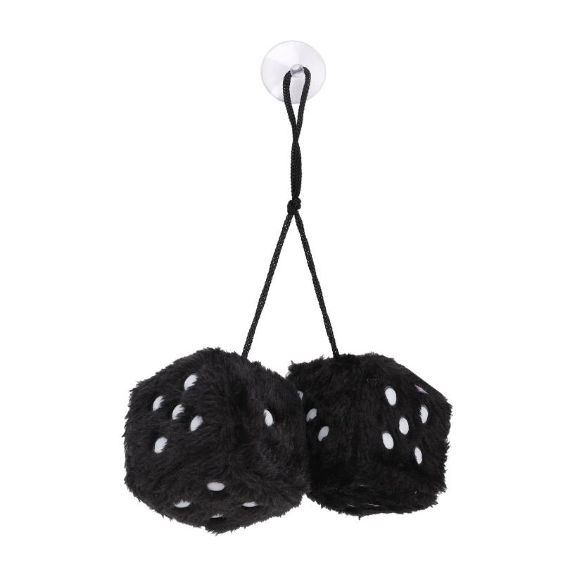 Plüschwürfel EIN Paar Aufhängen Fuzzy Plüsch Würfel 7,5 cm Fuzzy Dice Hanging Charm Auto Auto Rückspiegel Hanging Zubehör für Auto Dekoration für Auto innen Ornament Dekoration von TSLBW