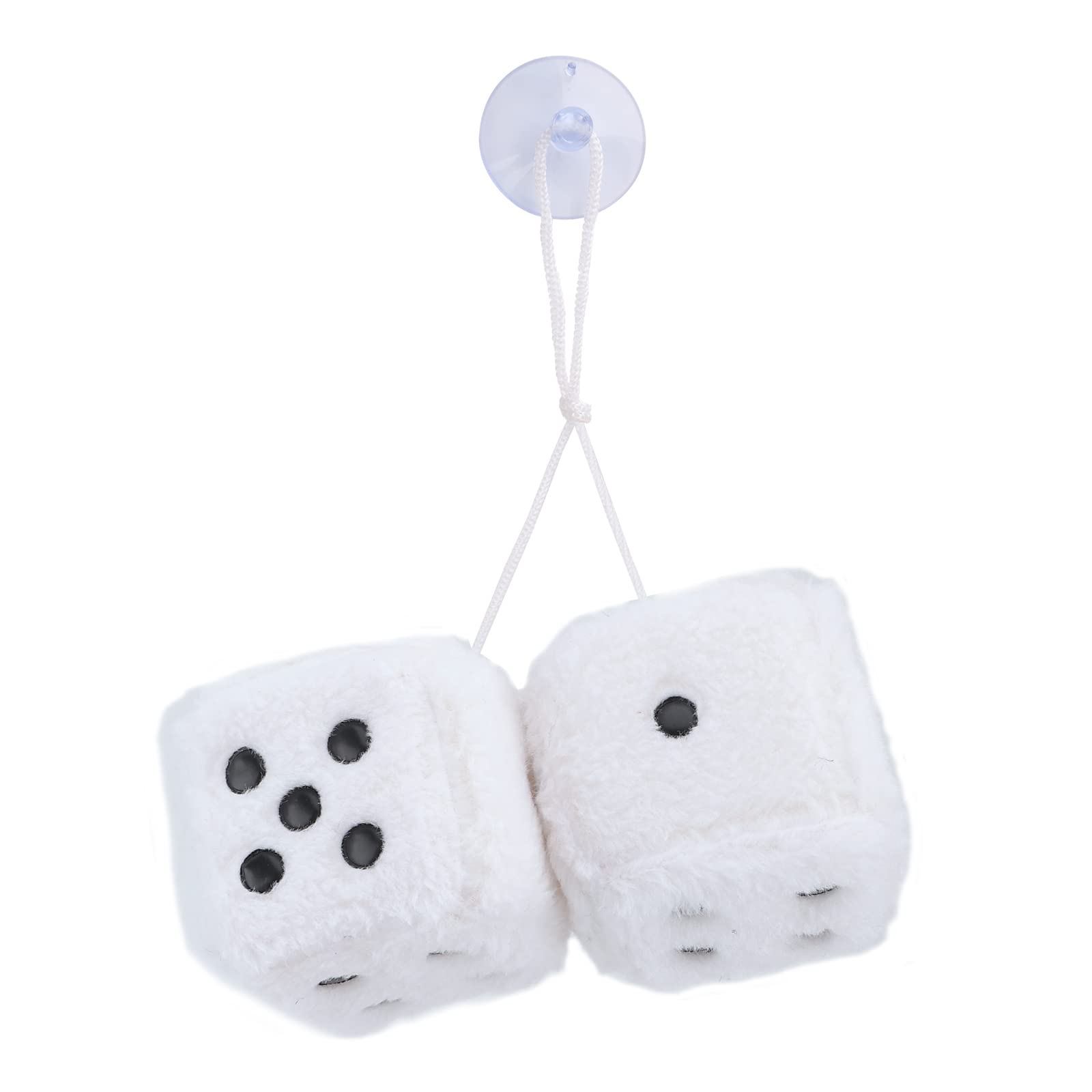 TSLBW Plüschwürfel EIN Paar Aufhängen Fuzzy Plüsch Würfel 7,5 cm Fuzzy Dice Hanging Charm Auto Auto Rückspiegel Hanging Zubehör für Auto Dekoration für Auto innen Ornament Dekoration von TSLBW