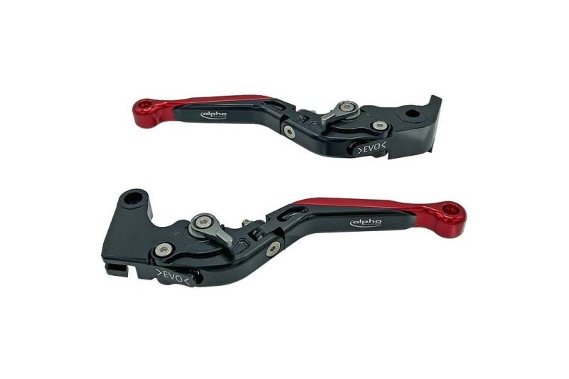 Alpha Technik Bremshebel+Kupplungshebel Set EVO schwarz/rot kompatibel mit Yamaha Tracer 700 RM30 Bj. 2020- von TSS Handel