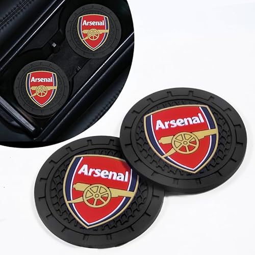 für Arsenal Auto Untersetzer, Silikon Getränkehalter Auto Untersetzer für Arsenal Fußballfans, Anti-Rutsch Untersetzer Auto Innere Zubehör von TSSYOKDO