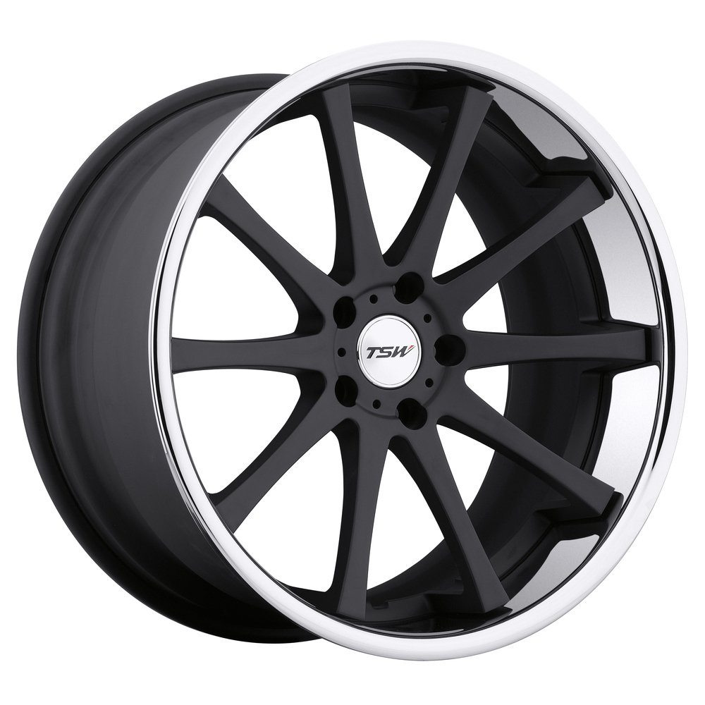 TSW Jerez Black Wheel with Chrome Lip Finish (18 x 8.5 inches /5 x 112 mm, 32 mm Offset) von TSW