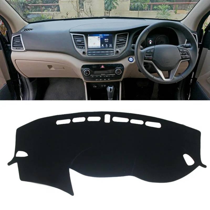 TSXB - Auto Armaturenbrett Abdeckungen Matte Schatten Kissen Pad Teppiche Licht Pad Anti-UV Teppiche Anti-Rutsch-Matte passt für Hyundai Tucson 2015-2016 2017 2018 2019 2020 von TSXB