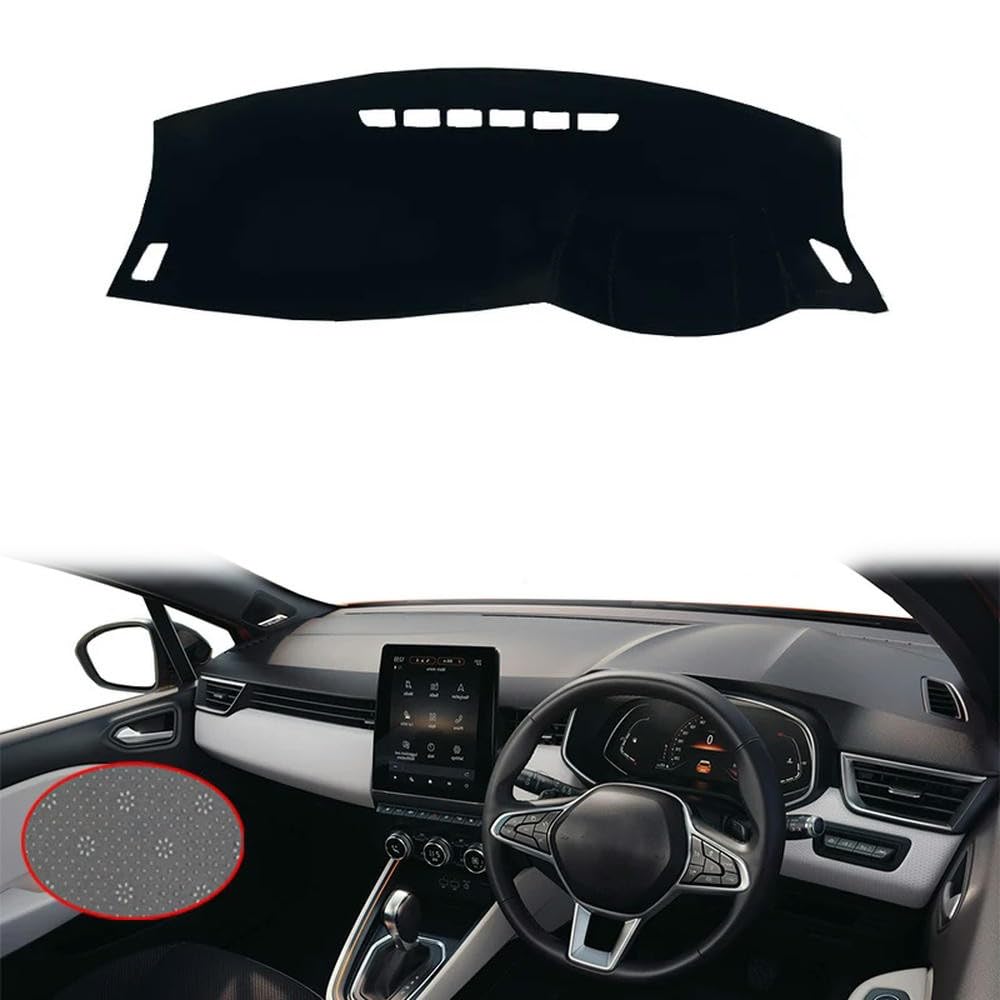 TSXB - Auto Armaturenbrett Abdeckungen Matte Schatten Kissen Pad Teppiche Licht Pad Anti-UV Teppiche Anti-Rutsch-Matte passt für Renault Clio 5 2018 2019 2020 2021 2022 2023 2024 2025 von TSXB