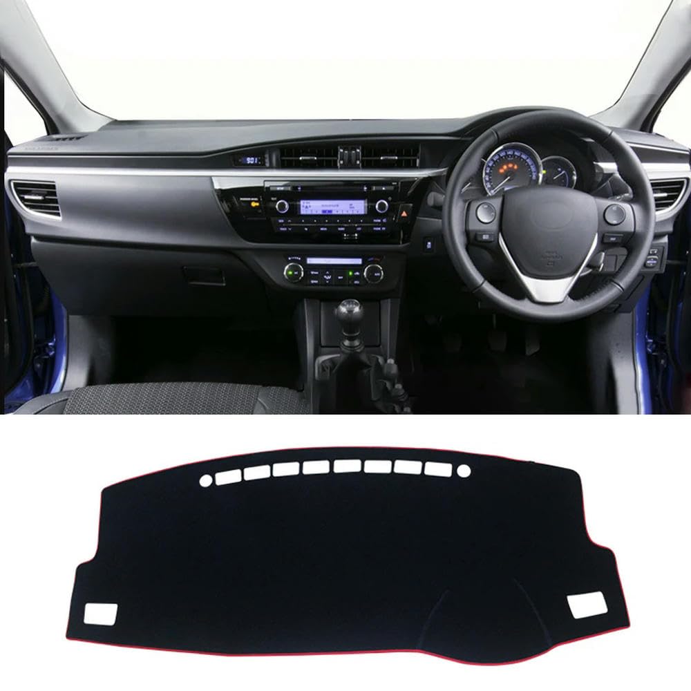 TSXB - Auto Armaturenbrett Abdeckungen Matte Schatten Kissen Pad Teppiche Licht Pad Anti-UV Teppiche Anti-Rutsch-Matte passt für Toyota Corolla E180 E150 2006 2007 2008 2009 2010-2018 von TSXB