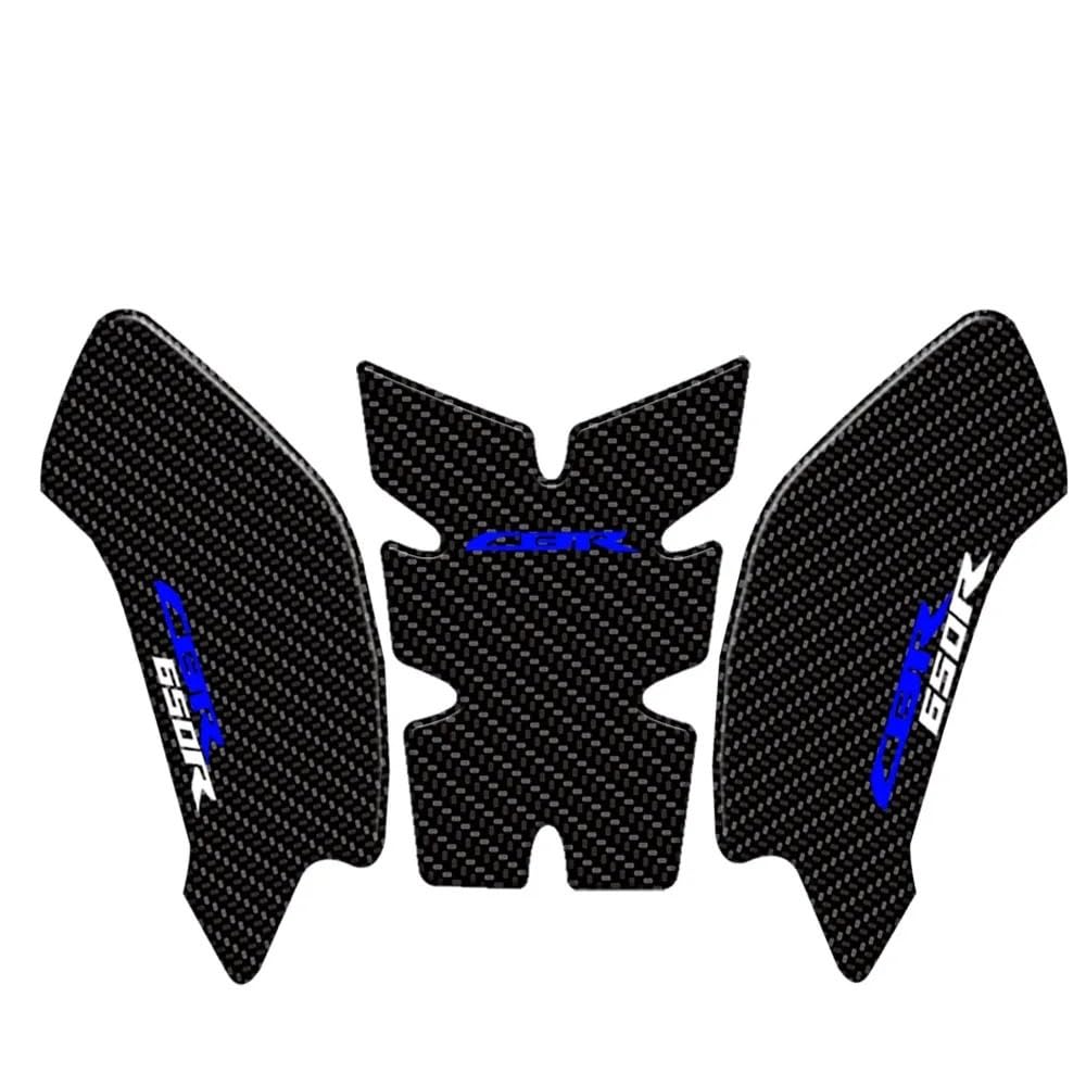 Knie Grip Aufkleber Für H&ONDA CBR650R CBR 650R CB650R CB 650R 2019 2020 Motorrad Anti-Scratch Kraftstoff Tank Pad Schutz Aufkleber Carbon Faser Aufkleber(Blue) von TTADINUDD