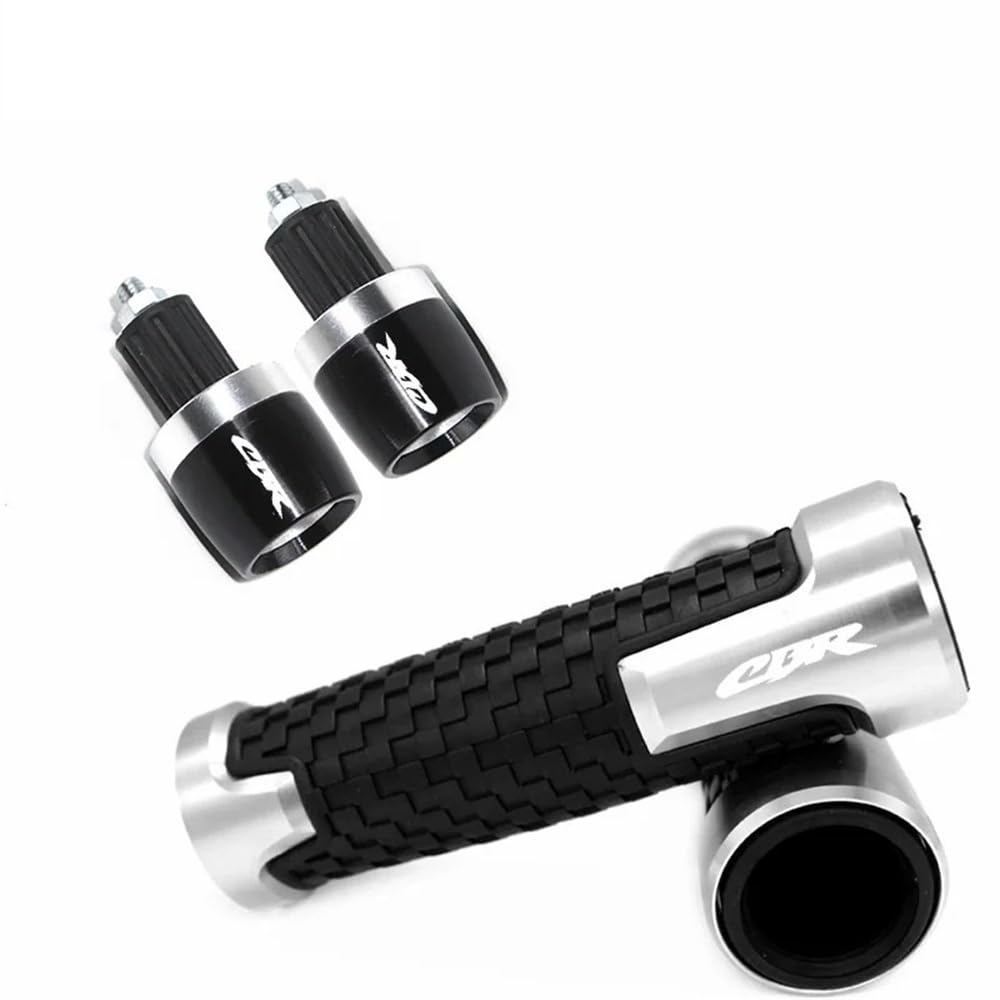 Motorrad Lenkergriffe Griffe Für H&ONDA CBR 600 F2 F3 F4 F4i CB599 CBR600RR CBR1000RR CB900RR 7/8'' 22mm Motorrad Lenker Grip Ende Griff Bargrips(A Set Silver) von TTADINUDD