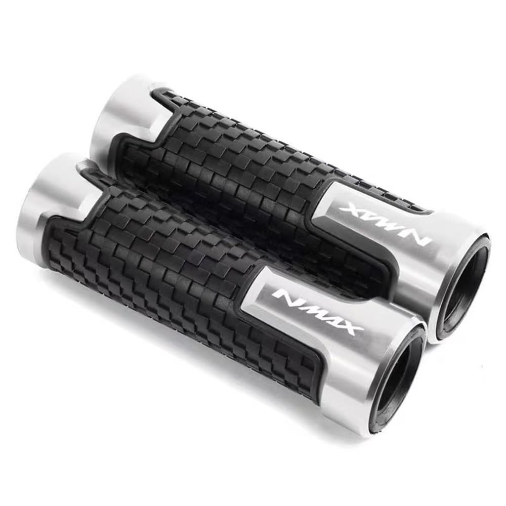 Motorrad Lenkergriffe Griffe Für Y&AMA&HA NMAX155 NMAX125 155 NMAX 125 Alle Jahre Motorrad Gummi 7/8 "22mm Lenker Grip Griff Bar Hand Griffe Ende(Silver) von TTADINUDD