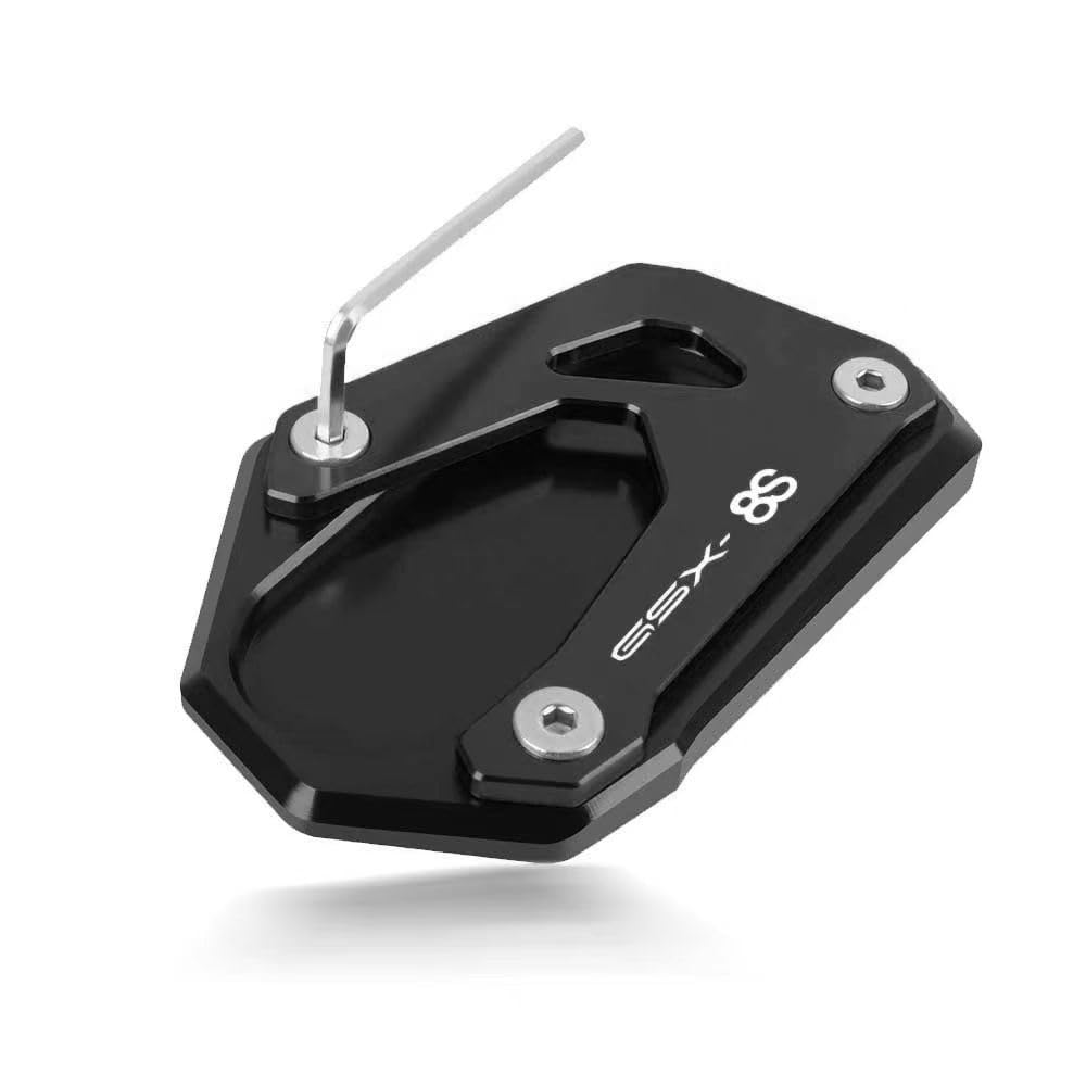 Motorrad Seitenständerpolster Für Suzuki GSX8S GSX-8S 2023 Motorrad Kickstand Fuß Seitenständer Erweiterung Enlarger Stützplatte Pad(Black) von TTADINUDD