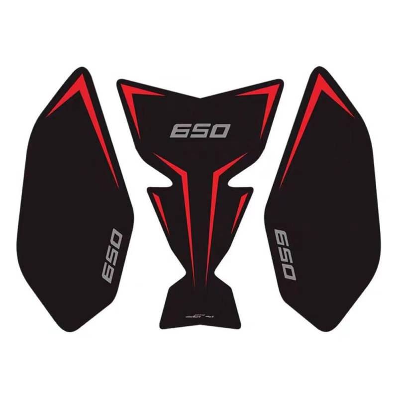 Motorrad Tank Traction Pads Für KA&was&AKI Ninja Z 650 Z650 NINJA650 2017-2024 2023 Motorrad Seite Kraftstoff Tank Pads Schutz Aufkleber Aufkleber Gas Knie Grip Traktion Pad(Black-red) von TTADINUDD