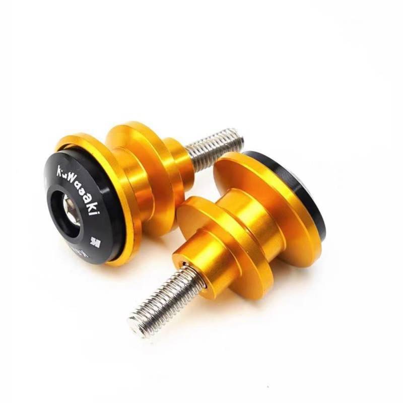 Motorradschwinge Spulen Schieber Für KA&was&AKI ZX4RR ZX 4RR ZX4 RR R 2023 2024 Ninja ZX4R ZX-4R Motorradzubehör M8 Swingarm Spulen Slider Ständer Spulen(Gold) von TTADINUDD