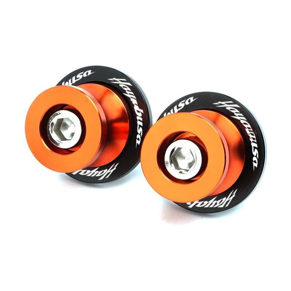 Motorradschwinge Spulen Schieber Für Suzuki GSX1300R GSX 1300R Hayabusa 1999-2022 2023 Motorrad 8 MM CNC Schwinge Schwinge Spule Slider Stand Schraube(Orange) von TTADINUDD