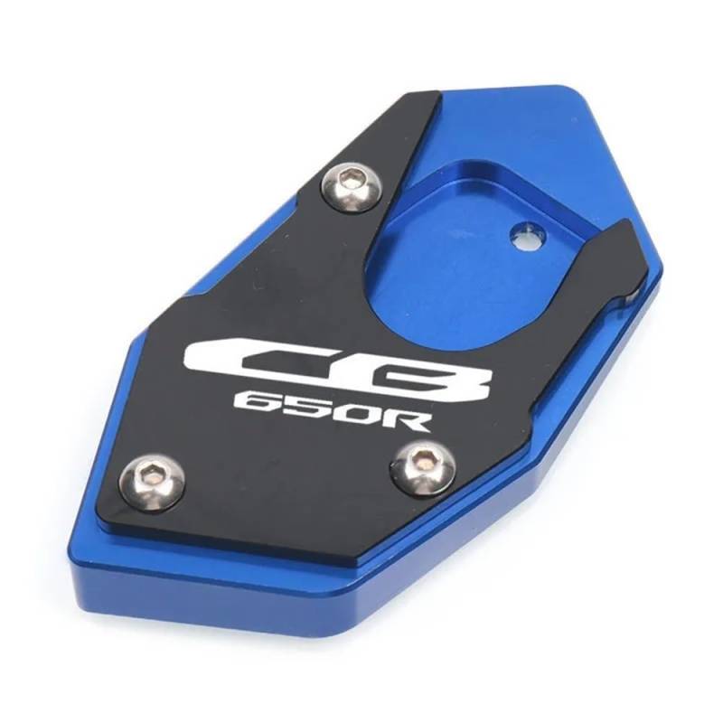 Seitenständer-Stützplatte Für CBR650R CB650R CBR650F CB650F Motorrad CNC Kickstand Fuß Seitenständer Verlängerung Pad Stützplatte Vergrößern Ständer(CB650R-Blue) von TTADINUDD