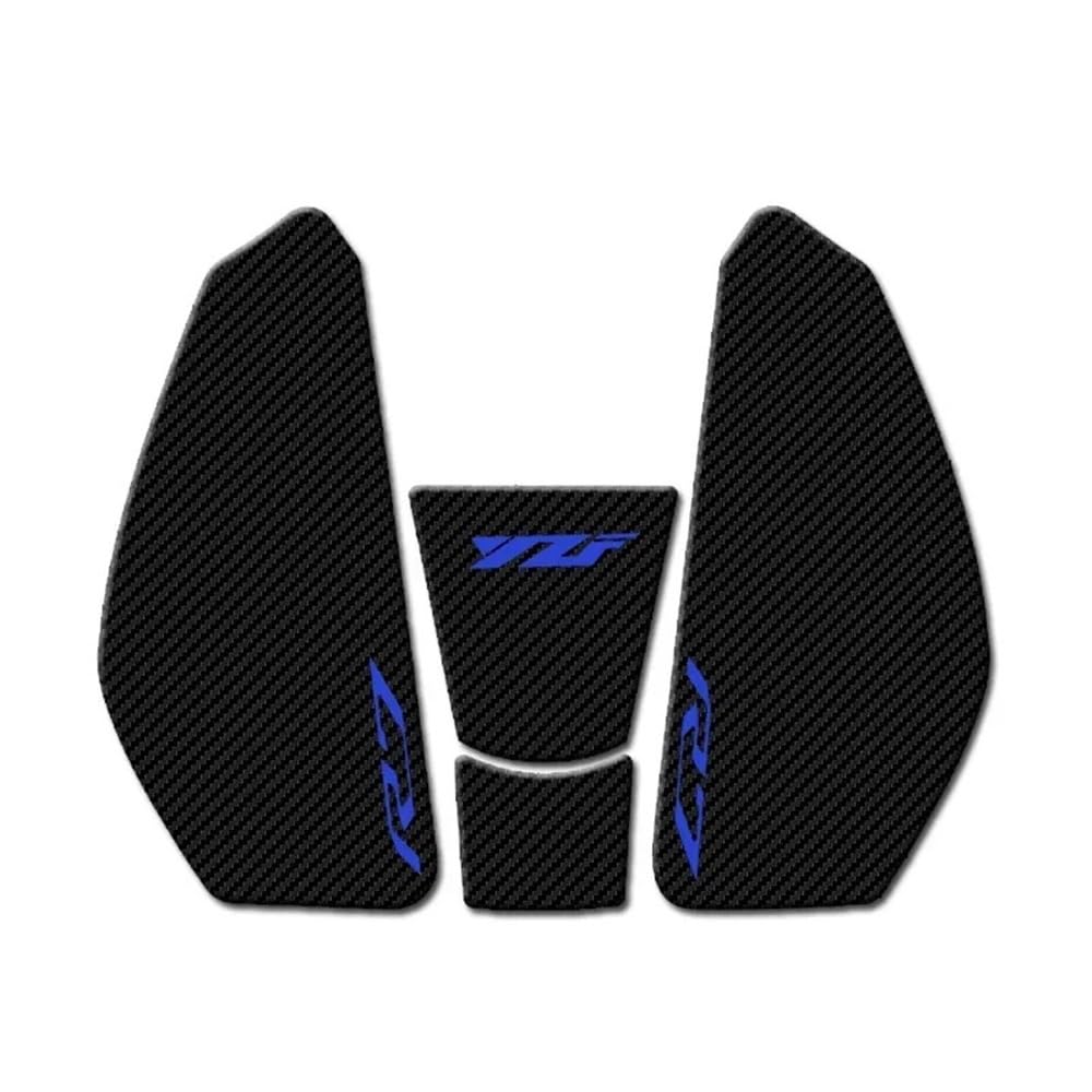 Wasserdichter Gummiaufkleber Für YZF R7 2021 2022 Motorrad Kraftstoff Tank Pads Anti-rutsch Kratzfest Schwarz Gummi Knie Aufkleber Grip Aufkleber Schutz(Blue) von TTADINUDD