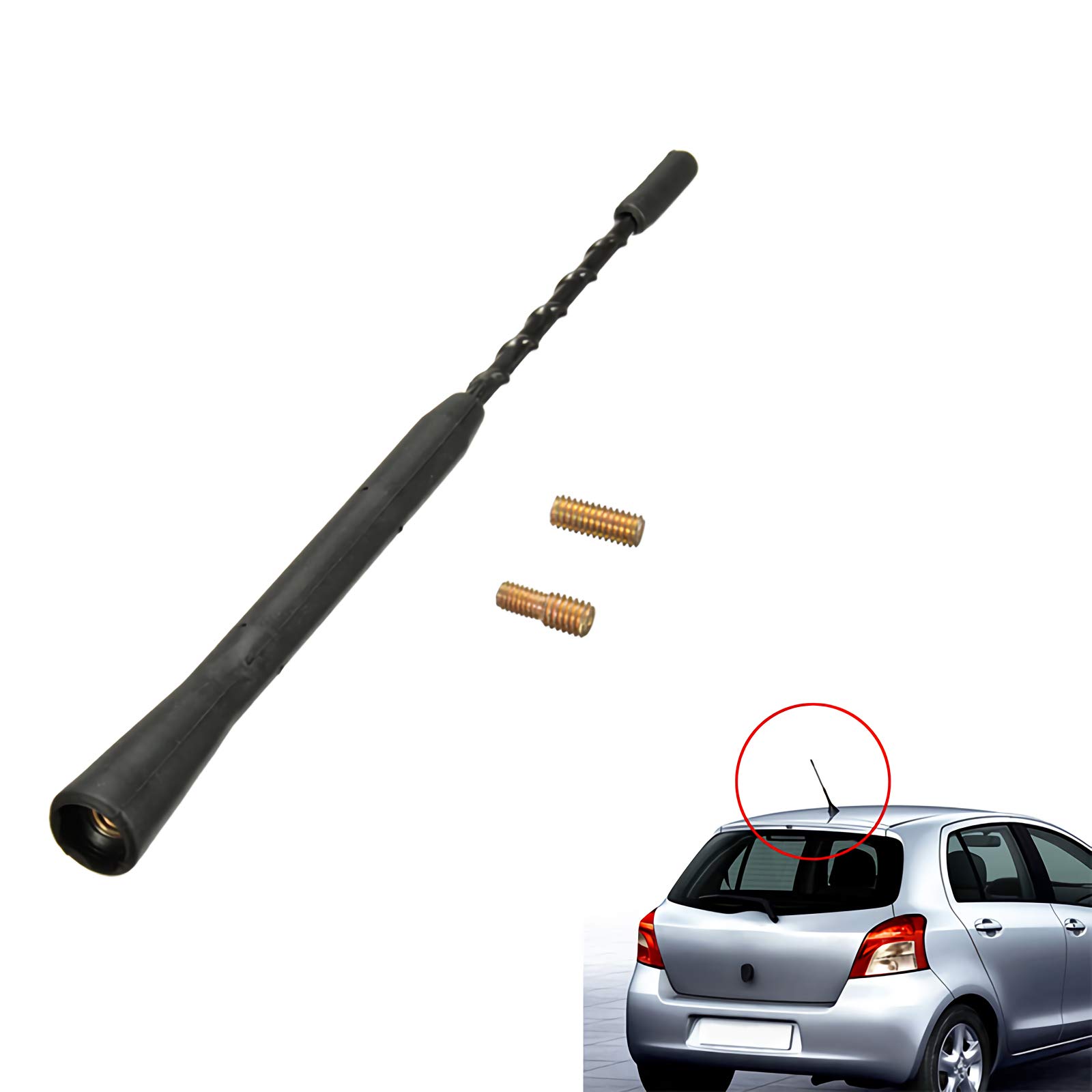 Universale flexible Autoradio-Antenne mit Rauschunterdrückung, 22,9 cm, AM, FM Radio mit M5, M6 Schrauben für Auto-Tuning von TTBB-AUTOPARTS