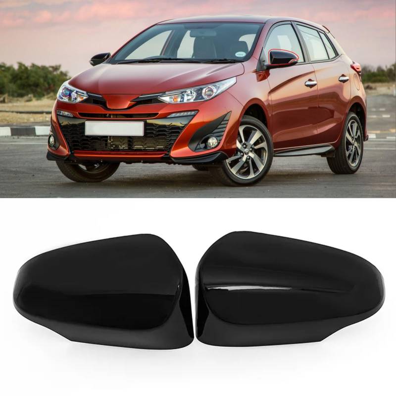 TTCR-II 2 PCS Rückspiegel Abdeckung Kompatibel mit Toyota Yaris Spiegelabdeckungen 2012 2013 2014 2015 2016 2017 2018 2019 Spiegelkappe Schwarz für Yaris 2012-2019（Schwarz） von TTCR-II