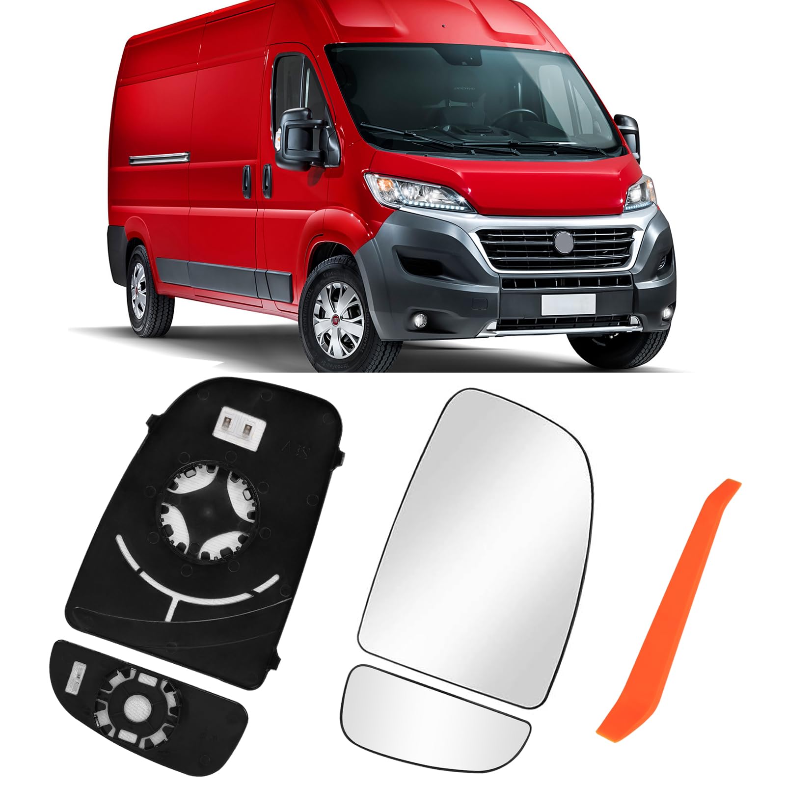 TTCR-II 2PCS Ersatzspiegel Kompatibel mit Fiat Ducato/Citron Jumper/Peugeot Boxer Rückspiegel Spiegelglas 2006-2021 Spiegelglas Außenspiegel Glas für Ducato/Jumper/Boxer Spiegelglas Beheizt (Rechts) von TTCR-II