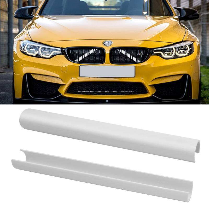 TTCR-II 2PCS Frontgrill Einsatz,Streifen Kühlergrill Einsätze Zierleiste, Kompatibel mit BMW 1er 2er 3er 4er 5er 6er 7er, F20 F21 F22 F23 F30 F31 F32 F33 F36 G30 G32 G11 G12 G14 Grill Streifen（Weiß） von TTCR-II