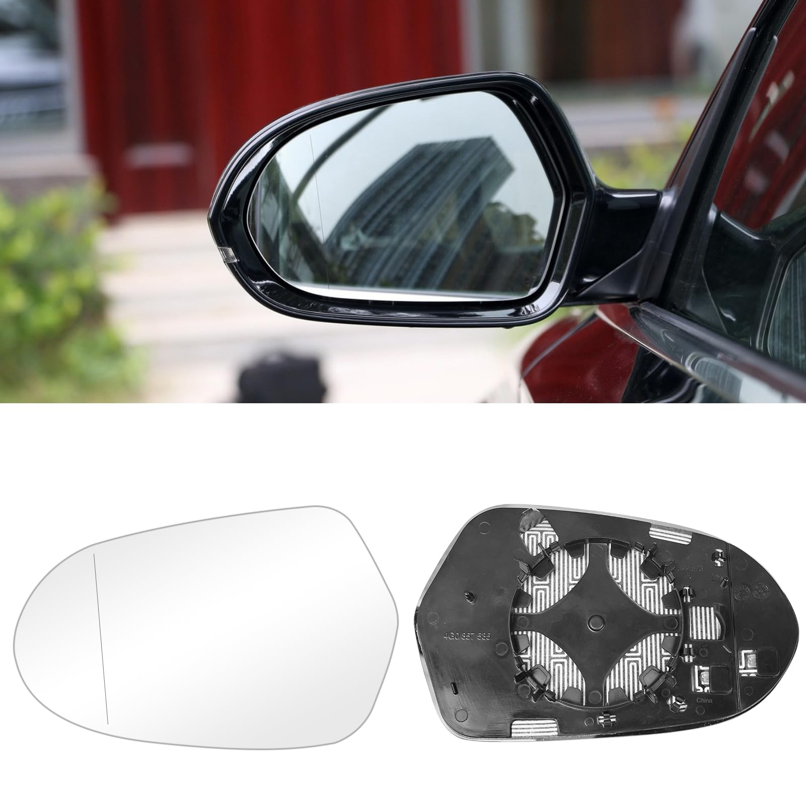 TTCR-II Ersatzspiegel Kompatibel mit Audi A6 4G 2012-2018 Spiegelglas Beheizbar Asphärisch A6 4G Allroad Avant Spiegelglas Außenspiegel Glas (Links) 4G0857535B von TTCR-II