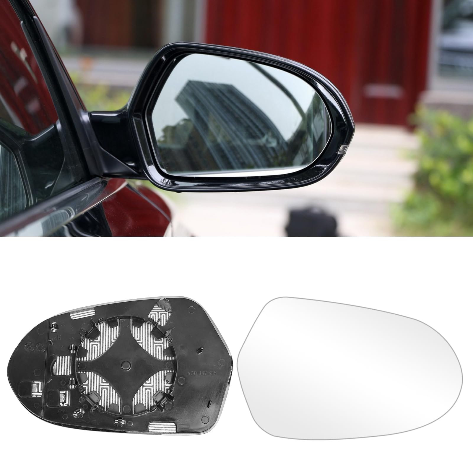 TTCR-II Ersatzspiegel Kompatibel mit Audi A6 4G 2012-2018 Spiegelglas Beheizbar Asphärisch A6 4G Allroad Avant Spiegelglas Außenspiegel Glas (Rechts) 4G0857536B von TTCR-II