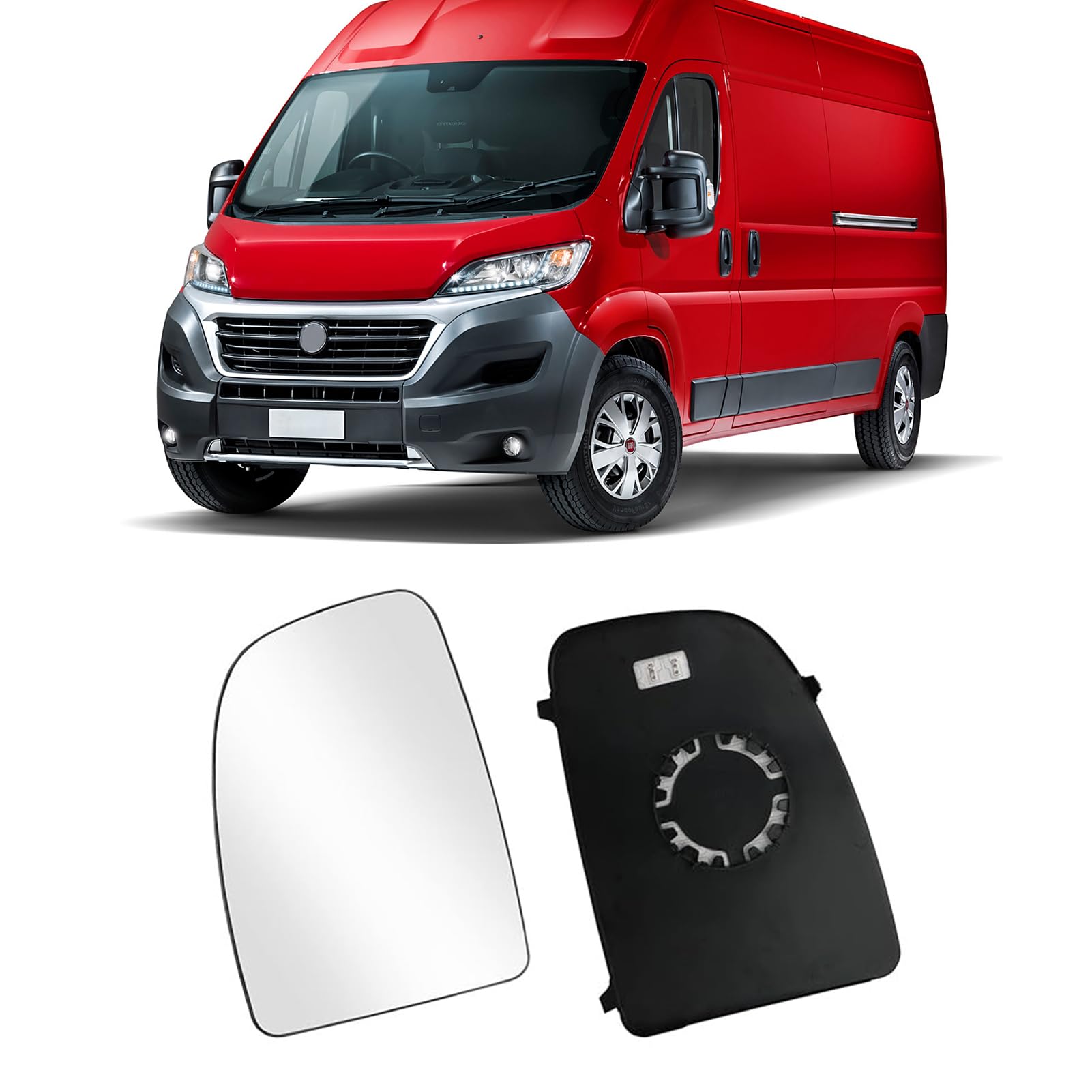 TTCR-II Ersatzspiegel Kompatibel mit Fiat Ducato/Citroen Jumper/Peugeot Boxer Rückspiegel Spiegelglass 2006-2021 Spiegelglas Außenspiegel Glas für Ducato/Jumper/Boxer Ersatzspiegel Beheizt (Links) von TTCR-II