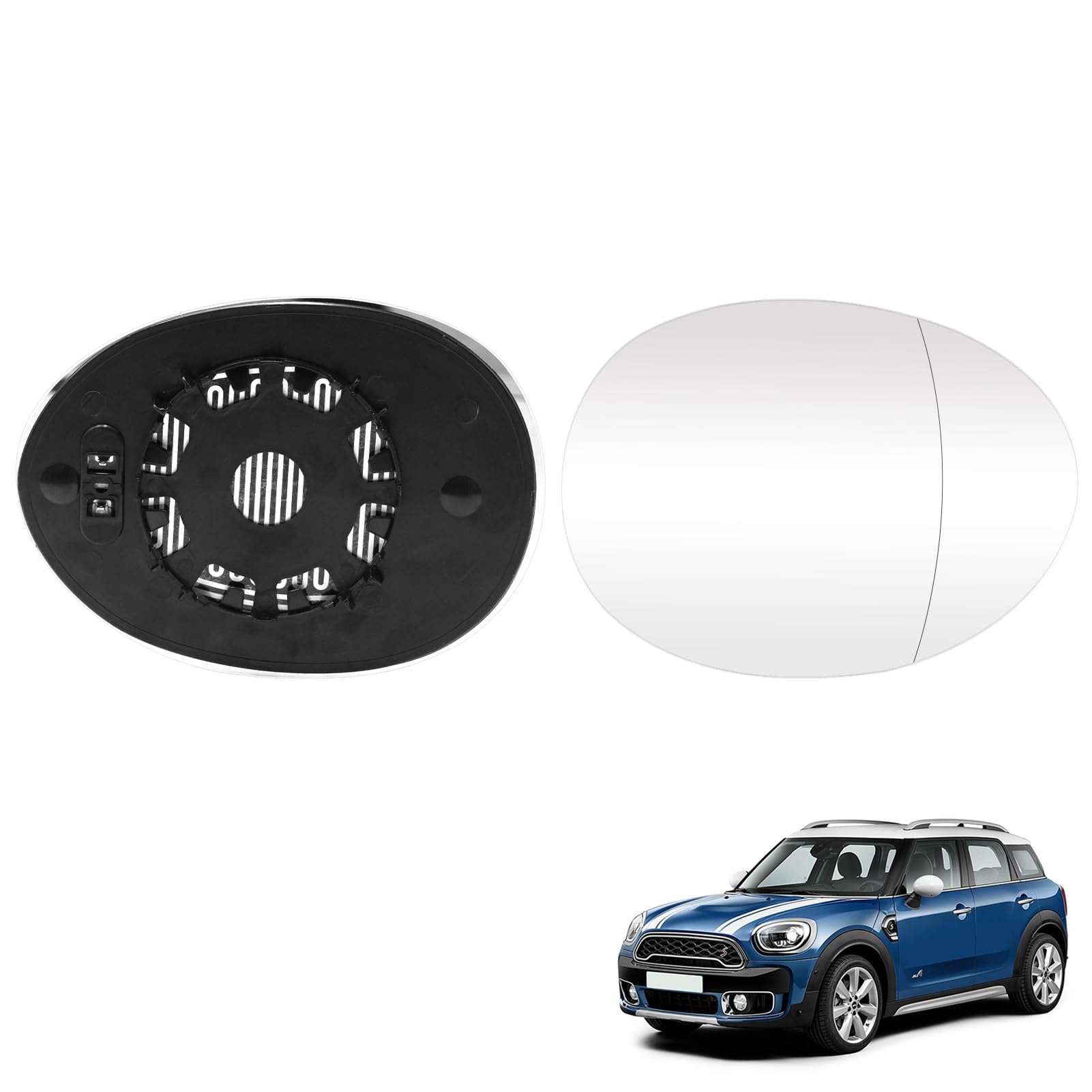 TTCR-II Ersatzspiegel Kompatibel mit MINI Cooper F54 F55 F56 F57 F60 Spiegelglas 2013-2019, MINI Cooper Spiegelglas Beheizbar, 51167366040 Beifahrerseite Ersatz Spiegelglas F55 Außenspiegel-(Rechts) von TTCR-II