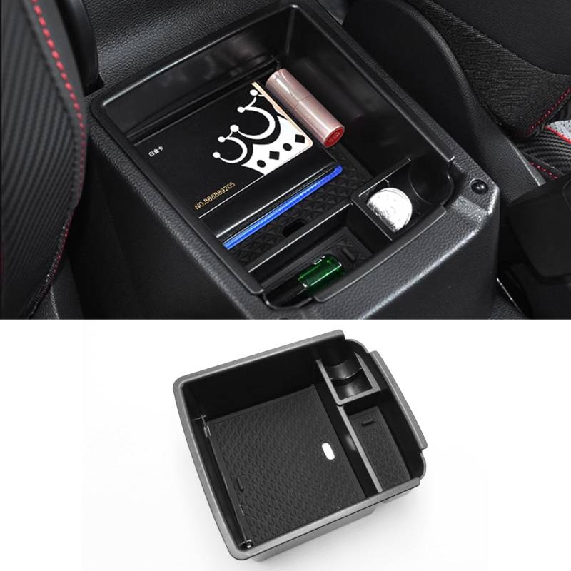 TTCR-II Kompatibel mit Auto Mittelkonsole Aufbewahrungsbox Volkswagen Tiguan 2 MK2 L 2017-2023 Mittelkonsole Organizer Armlehne Seat Tarraco 2019-2023 Armlehnen Aufbewahrungsbox von TTCR-II