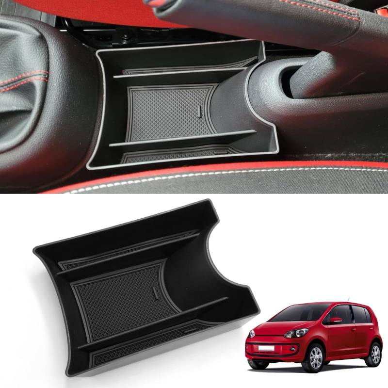 TTCR-II Kompatibel mit Auto Mittelkonsole Aufbewahrungsbox Volkswagen UP GTI 2013-2023,Seat Mii/Skoda Citigo Mittelkonsole Organizer Armlehne VW Mii/Citigo Armlehnen Aufbewahrungsbox von TTCR-II