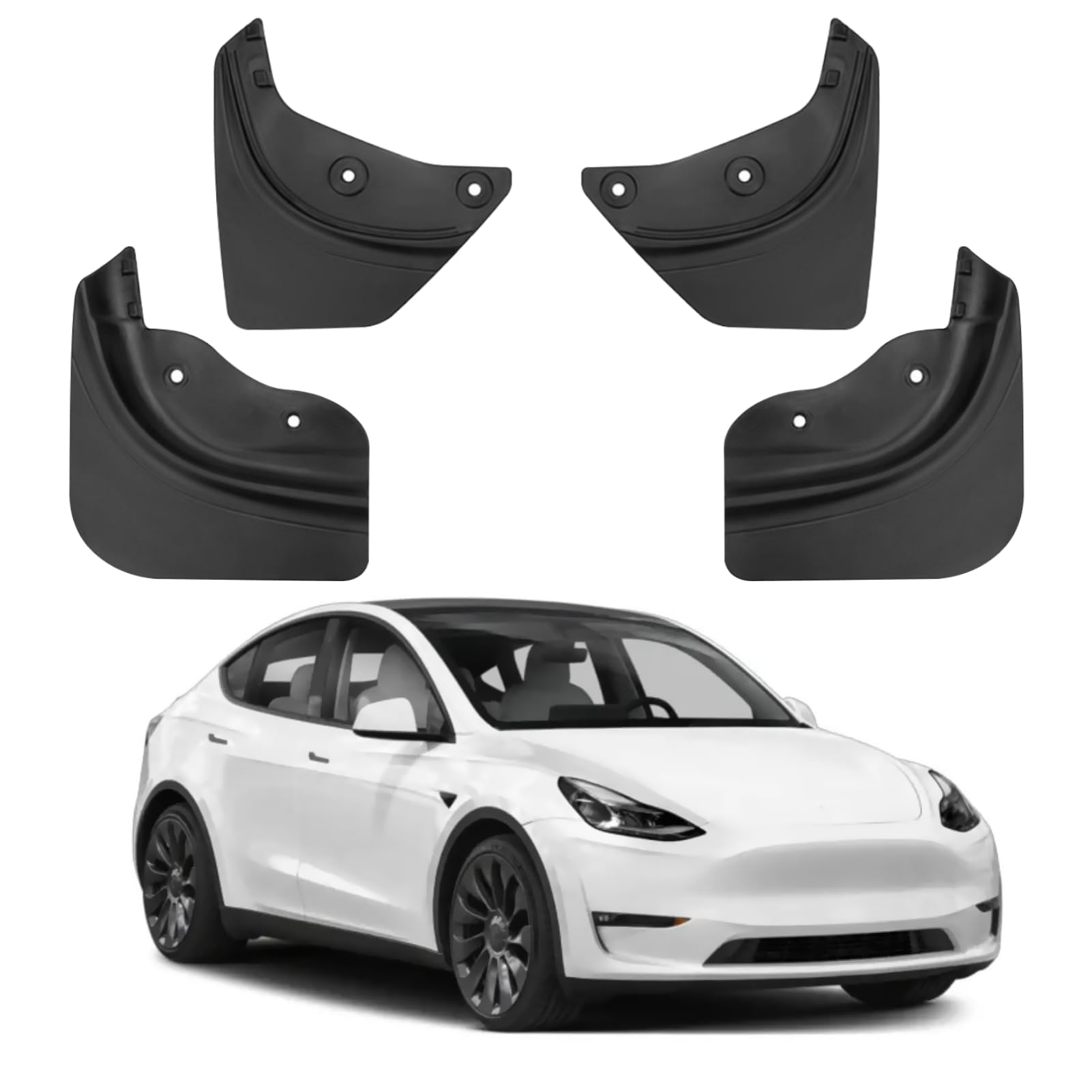 TTCR-II Kompatibel mit Tesla Model Y Schmutzfänger Spritzschutz, 4 PCS Tesla Fender Tesla Model Y 2019 2020 2021 2022 2023 2024, Außenzubehör Tesla Y Schmutzfänger Hinten Ohne Bohren von TTCR-II