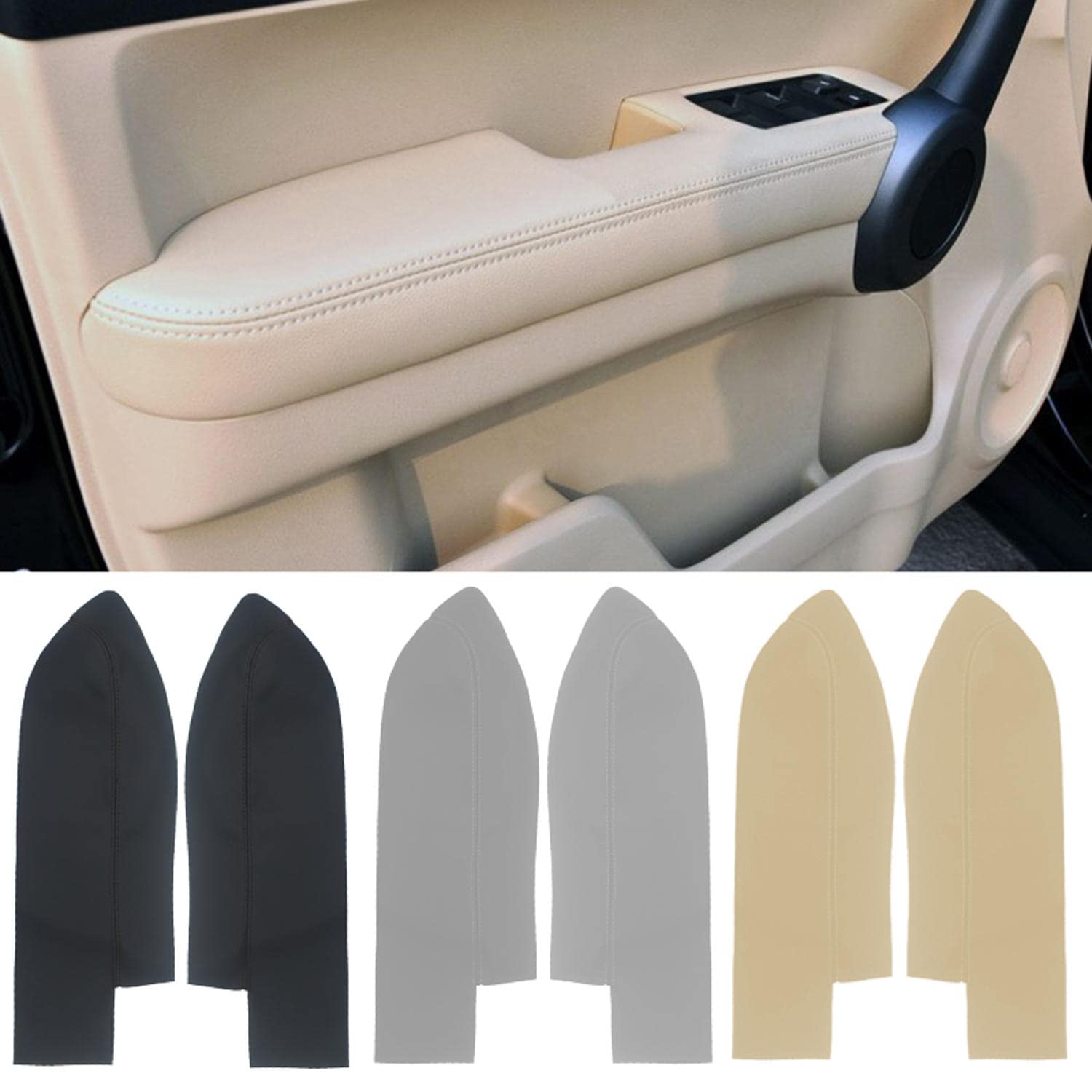 TTOILS 2 Stück Mikrofaser-Leder Auto-Innentürverkleidung Armlehnenabdeckungsverkleidung, für Honda CRV 2007 2008 2009 2010 2011 Zubehör von TTOILS