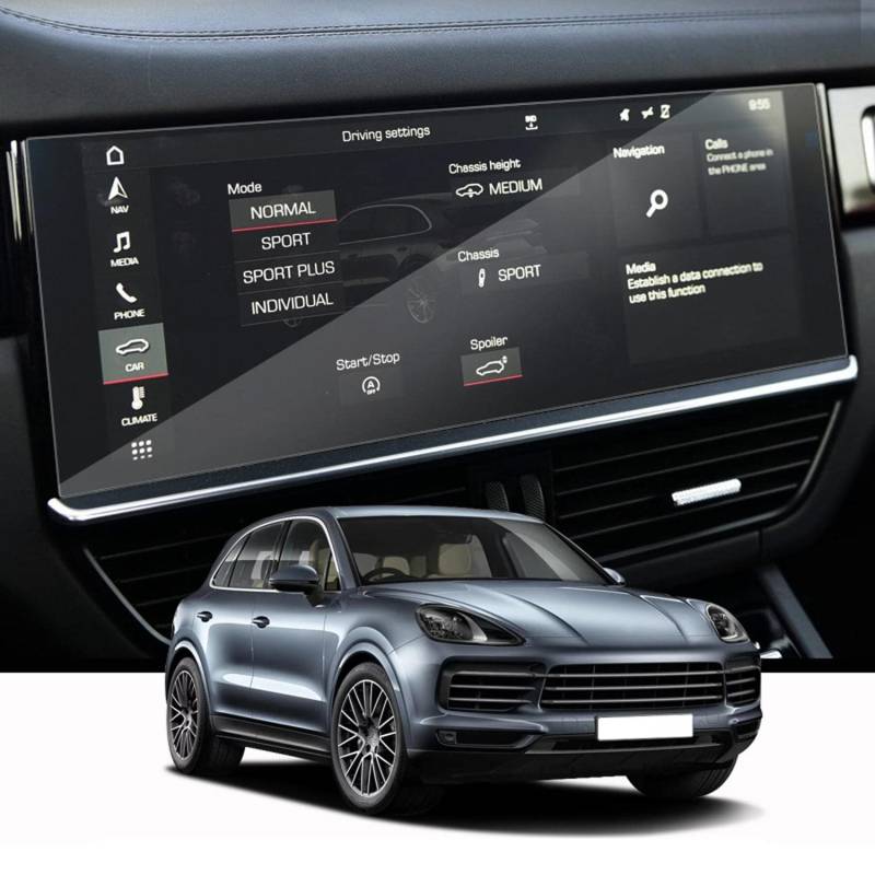 TTOILS Car Styling TPU Displayfolie GPS-Navigationsbildschirm Schutzfolie , für Porsche Cayenne 92A 9Y0 2011-heute von TTOILS