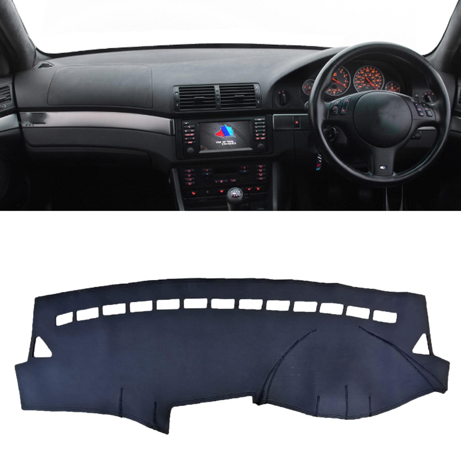 TTOILS Leder-Armaturenbrett-Abdeckung, Armaturenbrett-Matte, Teppich, für BMW 5er E39 525D 530d 250i 235i 523 528 1996–2003 von TTOILS