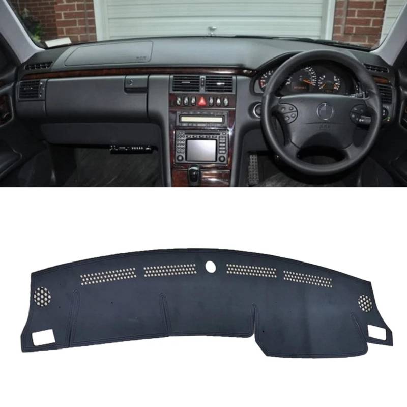 TTOILS Leder-Armaturenbrett-Abdeckung, Armaturenbrett-Matten-Teppich, für Mercedes-Benz E-Klasse W210 E280 E300 E400 1996–2003, Zubehör von TTOILS