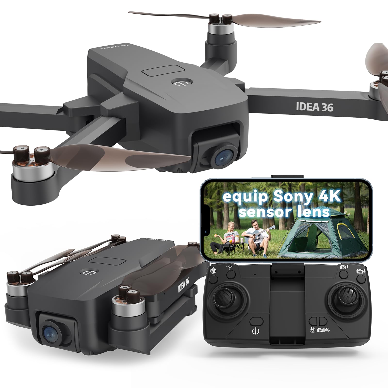 TTROARDS 36 Drohne mit 4K Kamera,SD Karte mit Brushless Motoren Drohnen mit Kamera für Erwachsene 4k,Optische Streaming Positionierung,5G WiFi Übertragung, GPS Drohnen follow me von TTROARDS