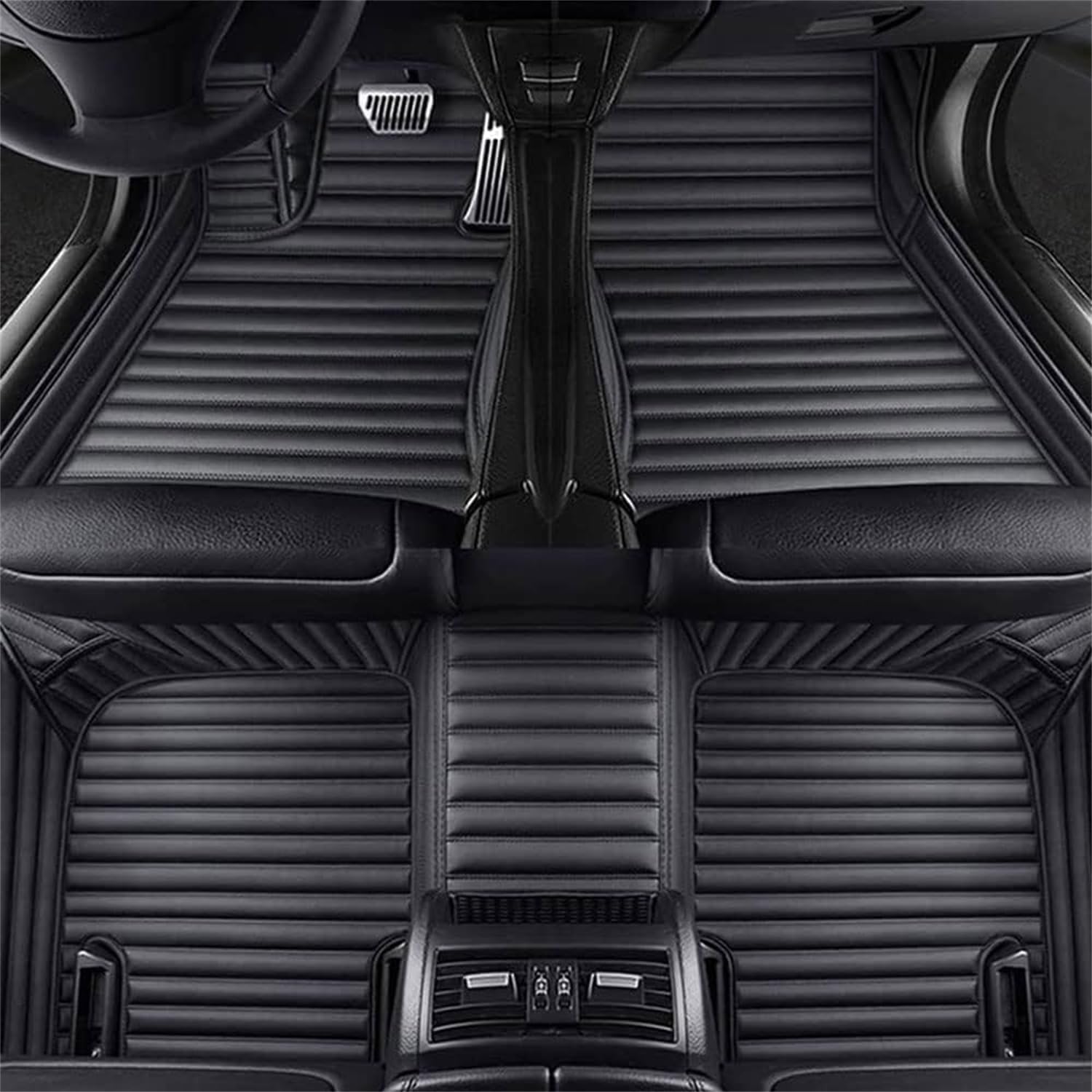 Auto Fußmatten für Hyundai Sonata 2015-2018(LHD),Vollständige Abdeckung wasserdichte rutschfeste Autoteppich Innen Zubehör,B/Black von TTTao