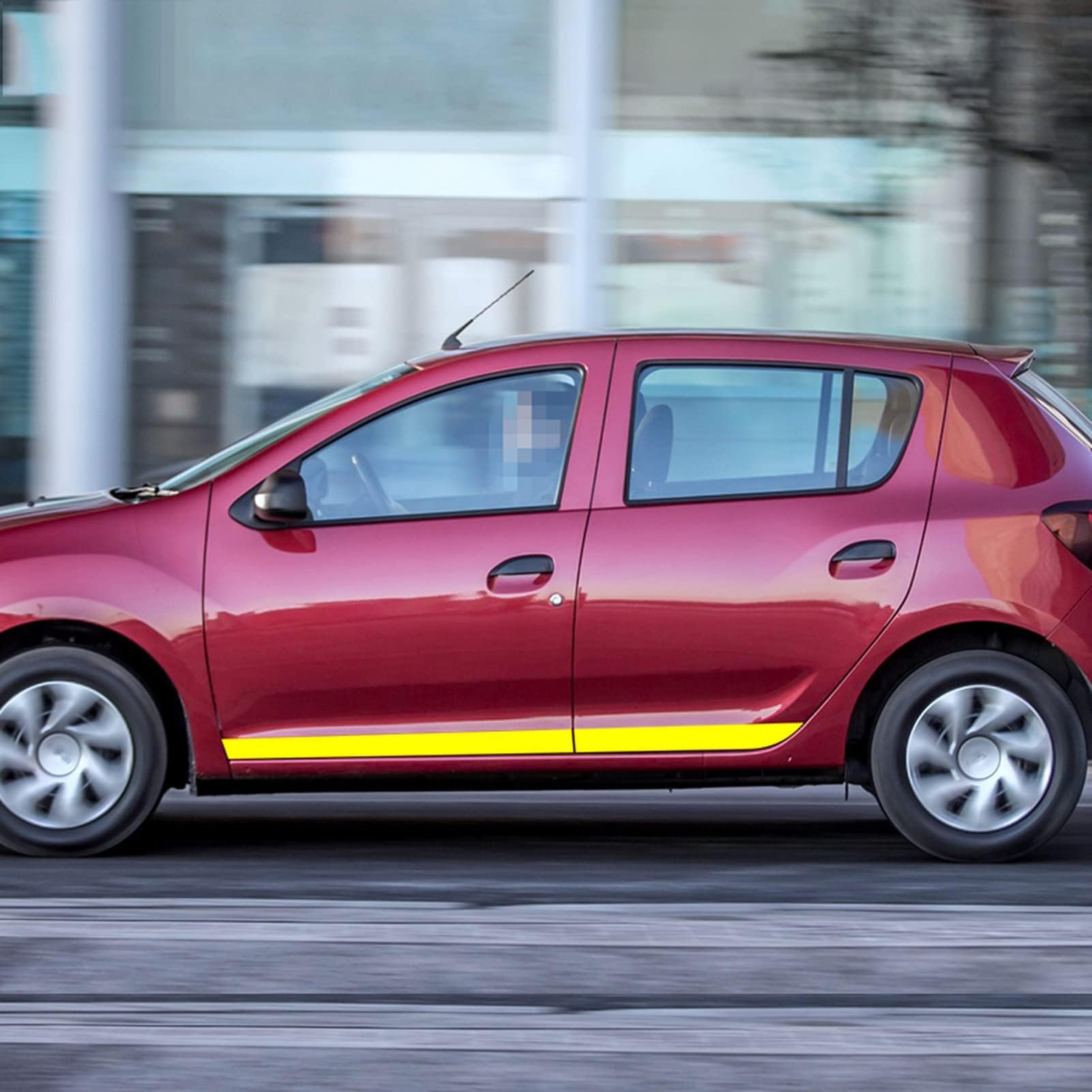 Karosserie Aufkleber Aufkleber,für Dacia Sandero,Autotür Seitenschweller Sticker Außen Zubehör,D-Yellow von TTTao